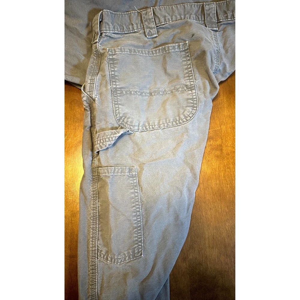 Vintage Carhartt Work Pants Men's 38 Gray Canvas Comfort Mid Rise Straight Leg - Picture 11 of 15